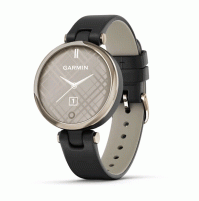 Lily - Cream Gold Bezel with Black Case and Italian Leather Band- 010-02384-B1 - Garmin